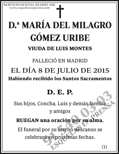 María del Milagro Gómez Uribe